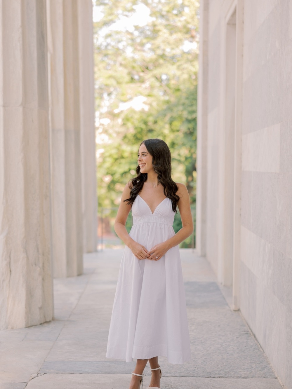Aritzia White Spaghetti-Strap Poplin Midi Dress - Picture 3 of 4